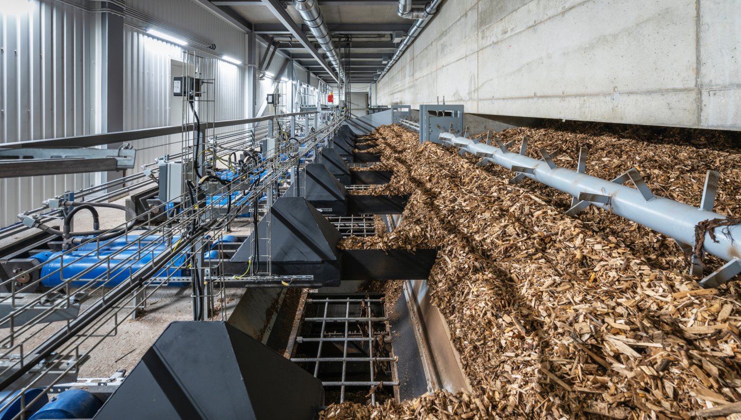 Wood cuttings in a factory